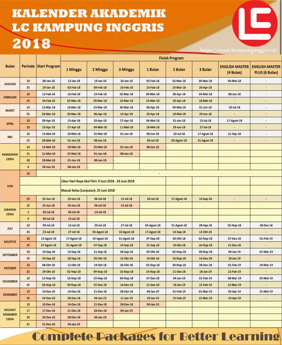 kalender akademik kampung inggris